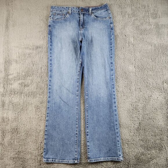Tommy Hilfiger Denim - Tommy Hilfiger Bootcut Jeans Women's Size 8 Blue Mid Rise Y2K Relaxed Fit Cotton